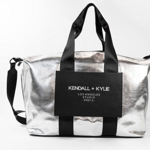 KENDALL + KYLIE SILVER OVERNIGHT CROSSBODY BAG